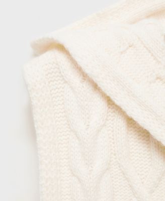 Women's Hooded Cable Knit Sweater Vest