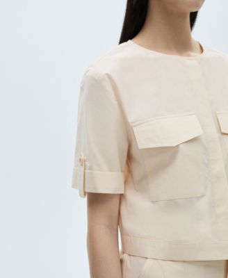 Women's Chest Pocket Cotton Blouse