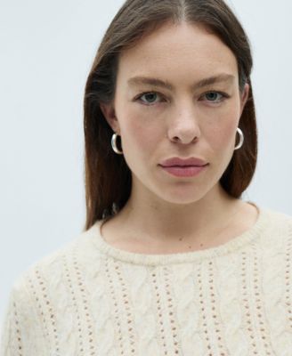 Women's Openwork Details Braided Sweater