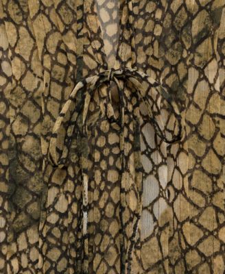 Women's Puffed-Sleeve Printed Shirt