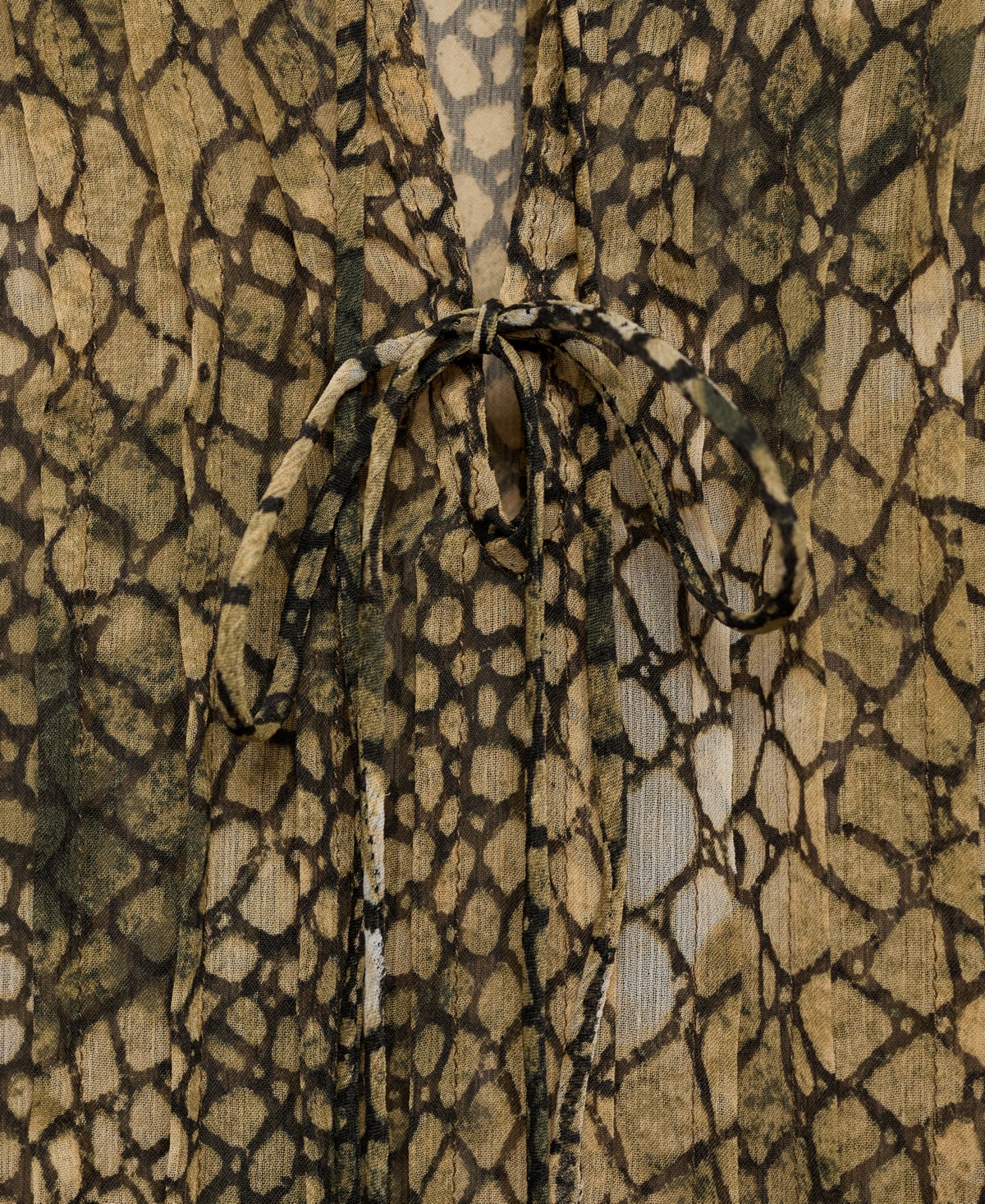 Mango Puffed-sleeve Printed Shirt Brown In Brown