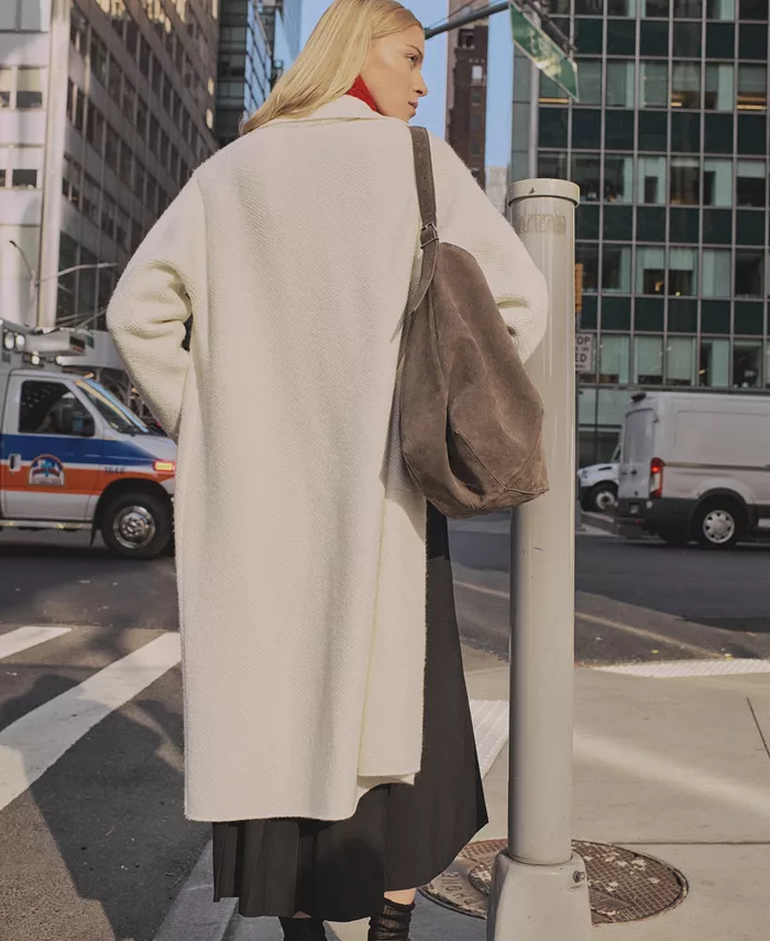 Women's Knitted Long Coat - thumbnail 4