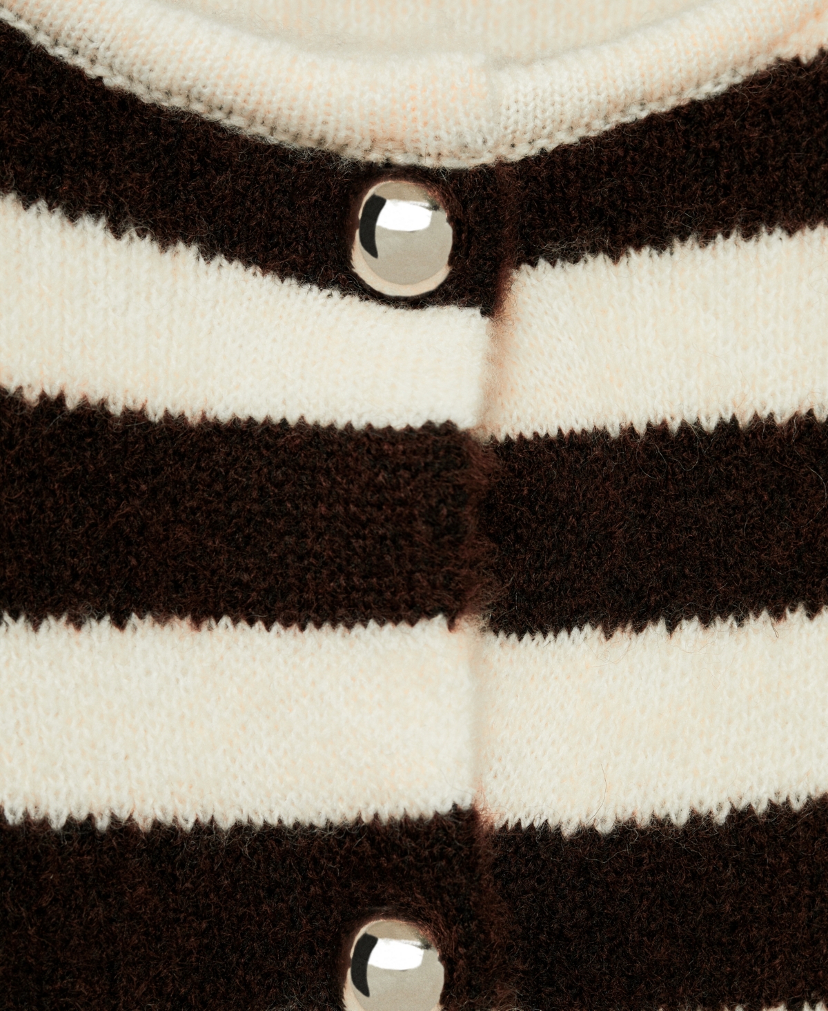 Mango Women's Buttons Detail Striped Cardigan In Ecru