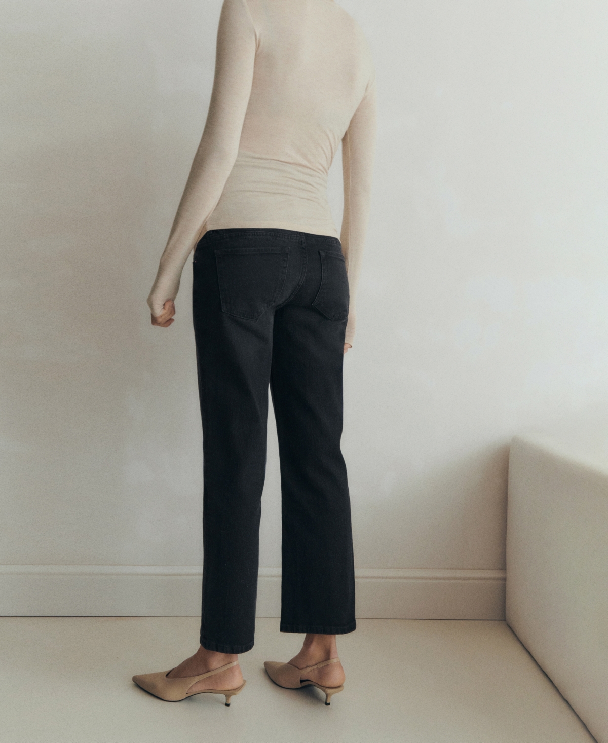 Mango Women's Maternity Straight Jeans In Black Denim