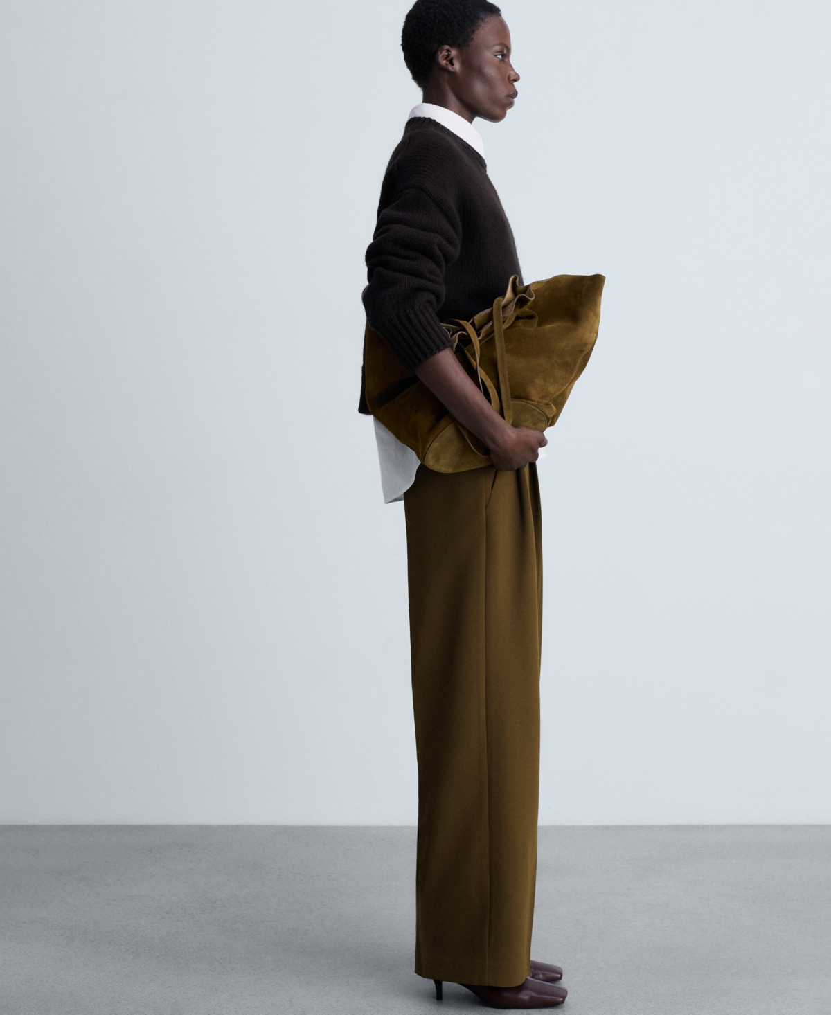 Mango Women's Straight-fit Pleated Pants In Khaki