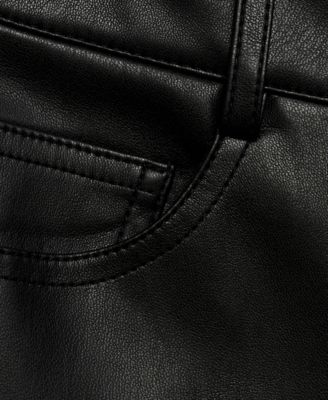 Women's Leather-Effect Straight Pants