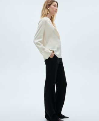 MANGO Women's Wide Leg Suit Pants