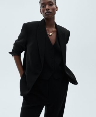 MANGO Women's Wide Leg Suit Pants