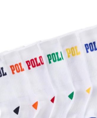 Toddler Boys Performance Polo Logo Cushioned Crew Socks, 6-Pack 