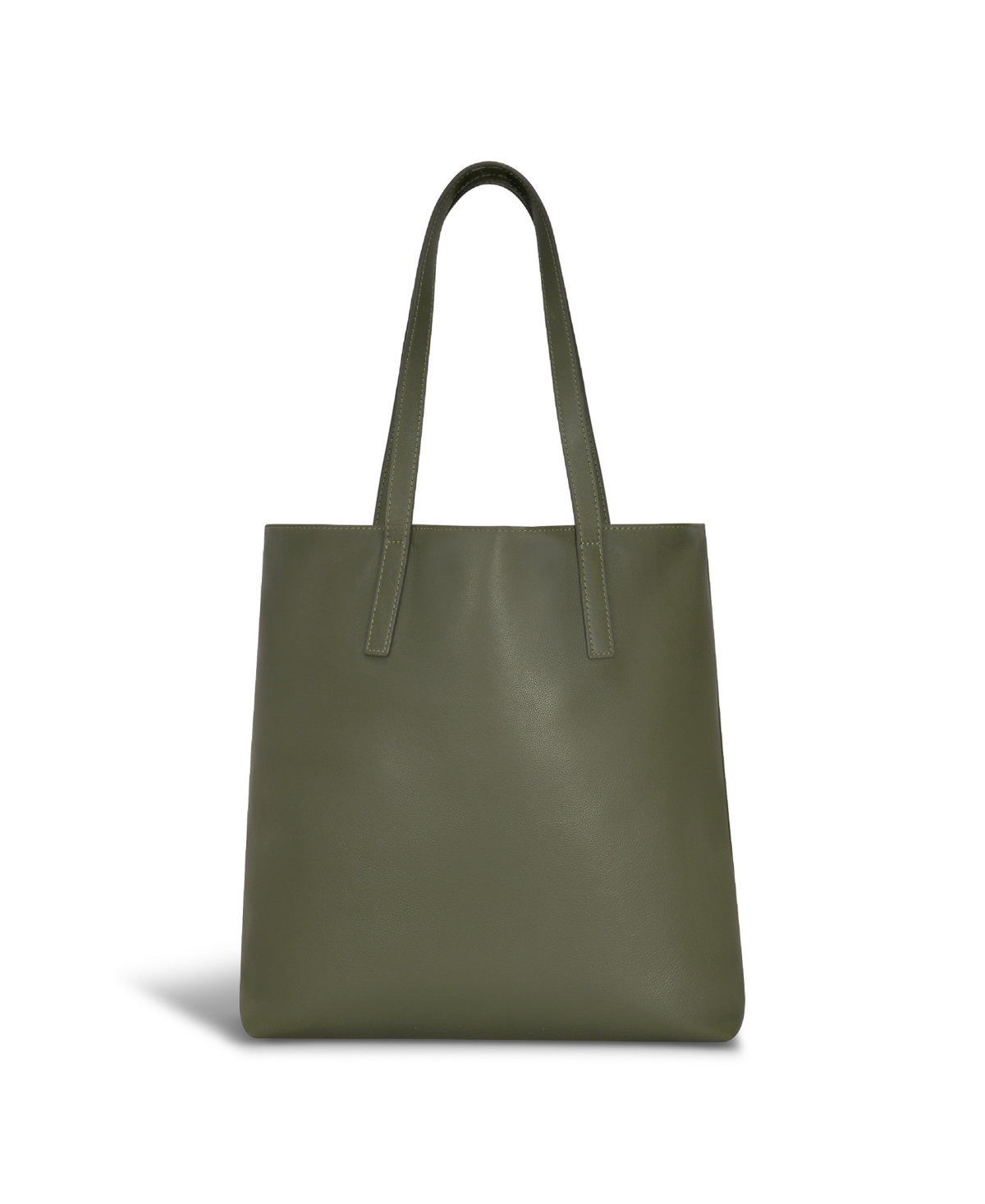 Champs Onyx Collection Leather Vertical Tote In Khaki