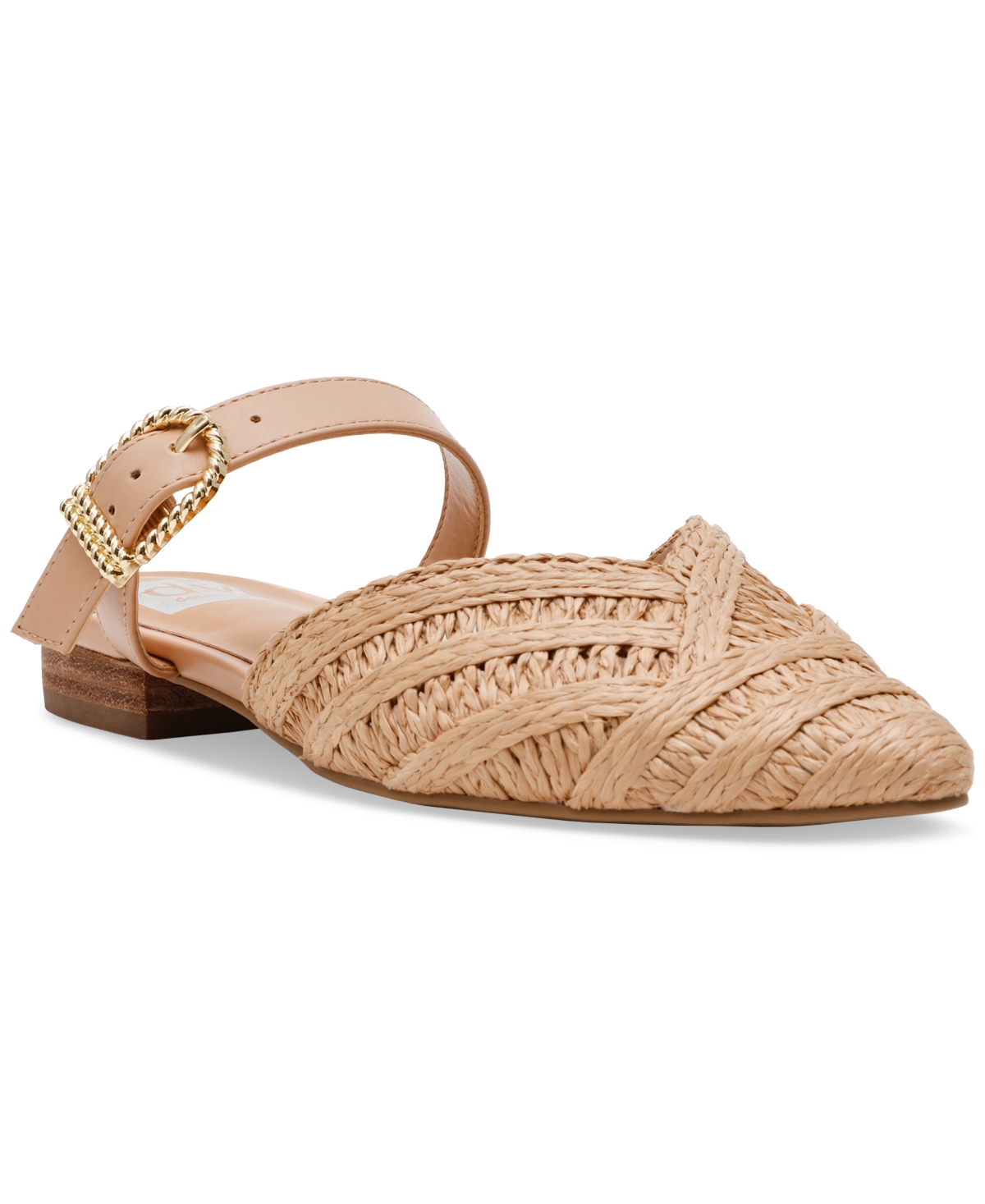 Women's Domain Raffia Woven Flat Mules - Natural Raffia