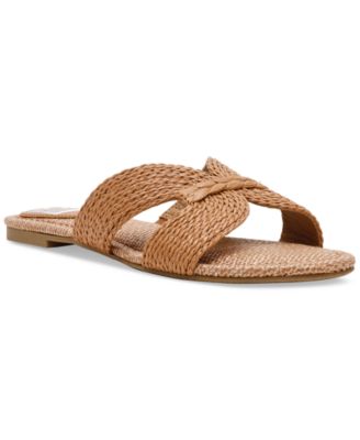 Women's Geeya Raffia Criss Cross Strap Slide Sandals