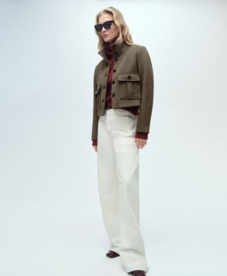 Women's Pockets Detail Wool Blend Jacket