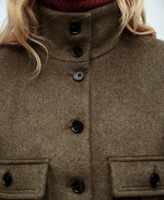 Women's Pockets Detail Wool Blend Jacket