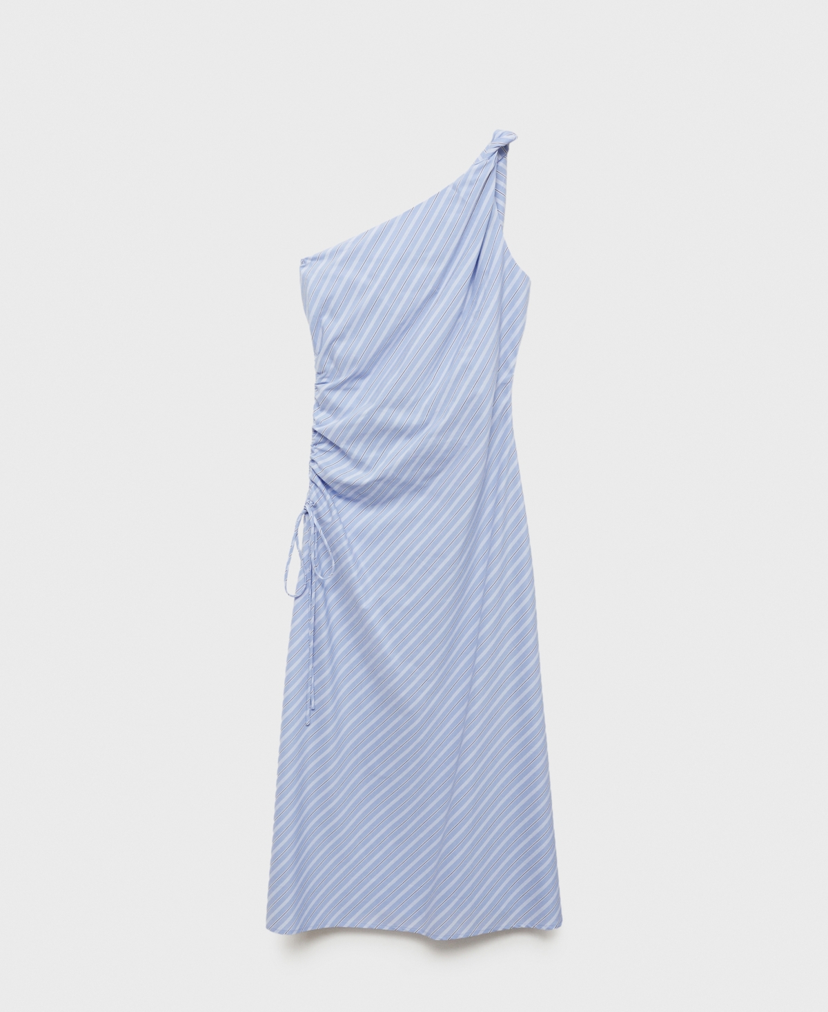 Shop Mango Women's Striped Draped Asymmetrical Dress In Blue