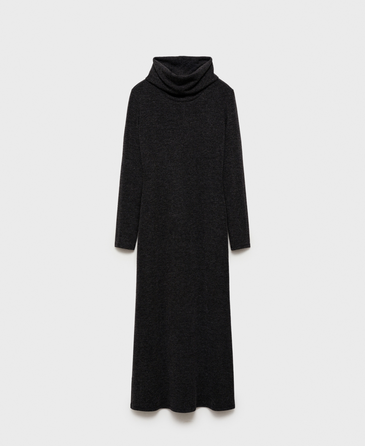 Shop Mango Women's Knitted Turtleneck Dress In Gray
