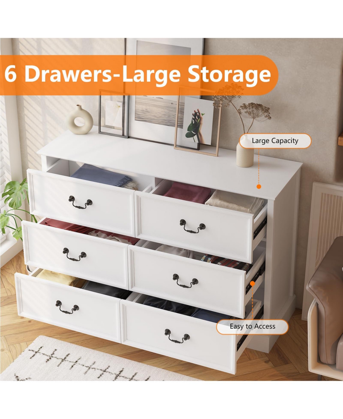 gaomon Dresser for Bedroom with 6 Drawers