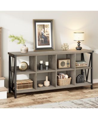 8 Cube Storage Organizer Bookcases, 3 Tier Metal Horizontal Bookcase