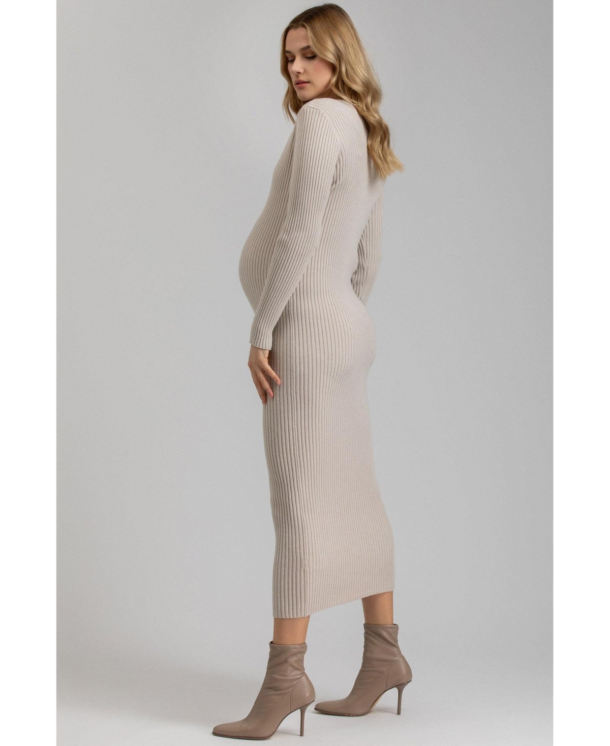 Pietro Brunelli Maternity Women's Dress Cara In Chalk