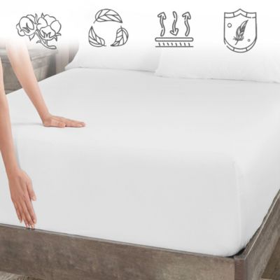 Full 600 Thread Count Fitted Sheet Only - 100% Cotton Sateen, Fully Elasticized with Deep Pockets