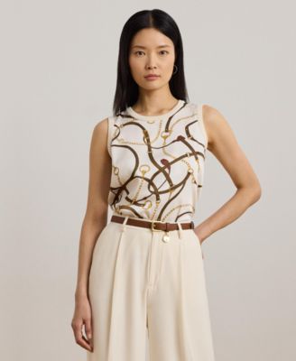 Lauren Ralph Lauren - Women's Belting-Print Sleeveless Sweater