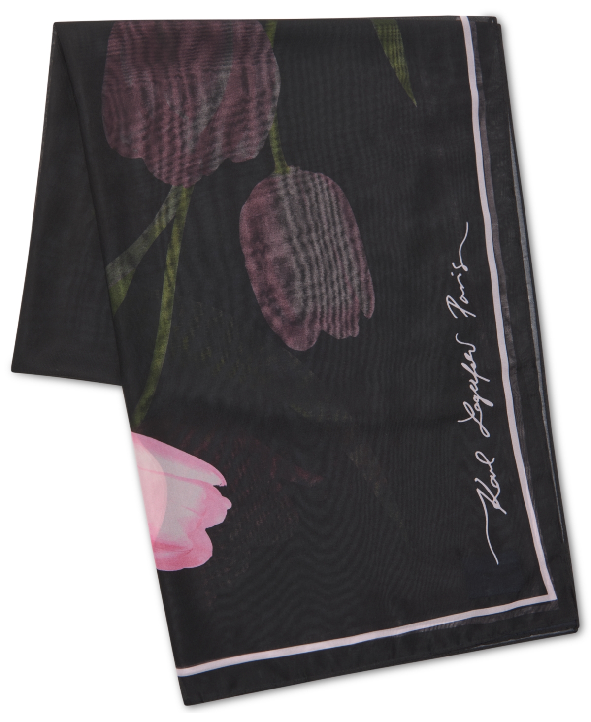 Karl Lagerfeld Spring Tulip Wrap In Black