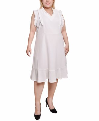 Plus Size Flutter Sleeve Scuba Dress