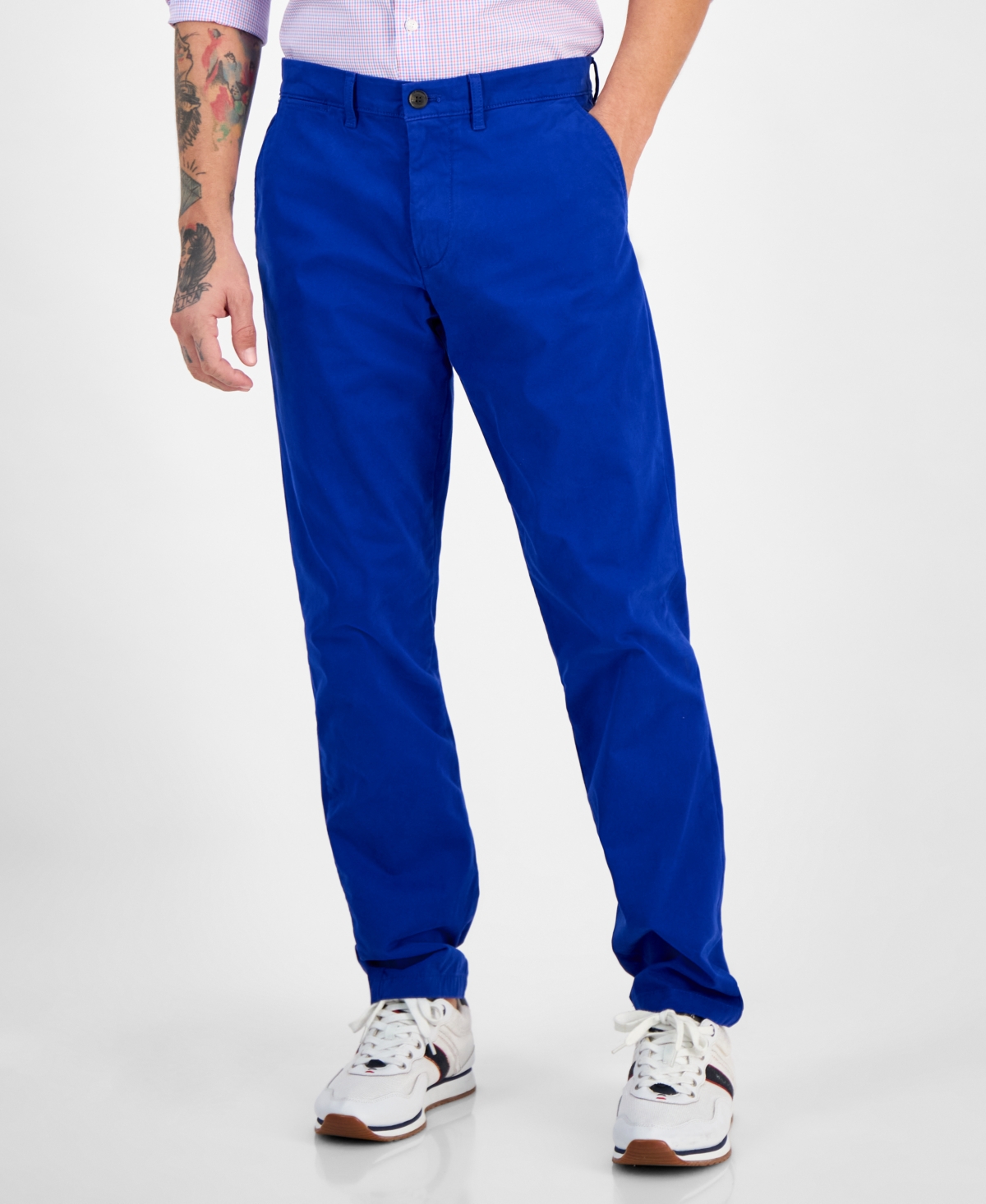 Tommy Hilfiger Men's Th Flex Stretch Slim-fit Chino Pants In Wedge Blue