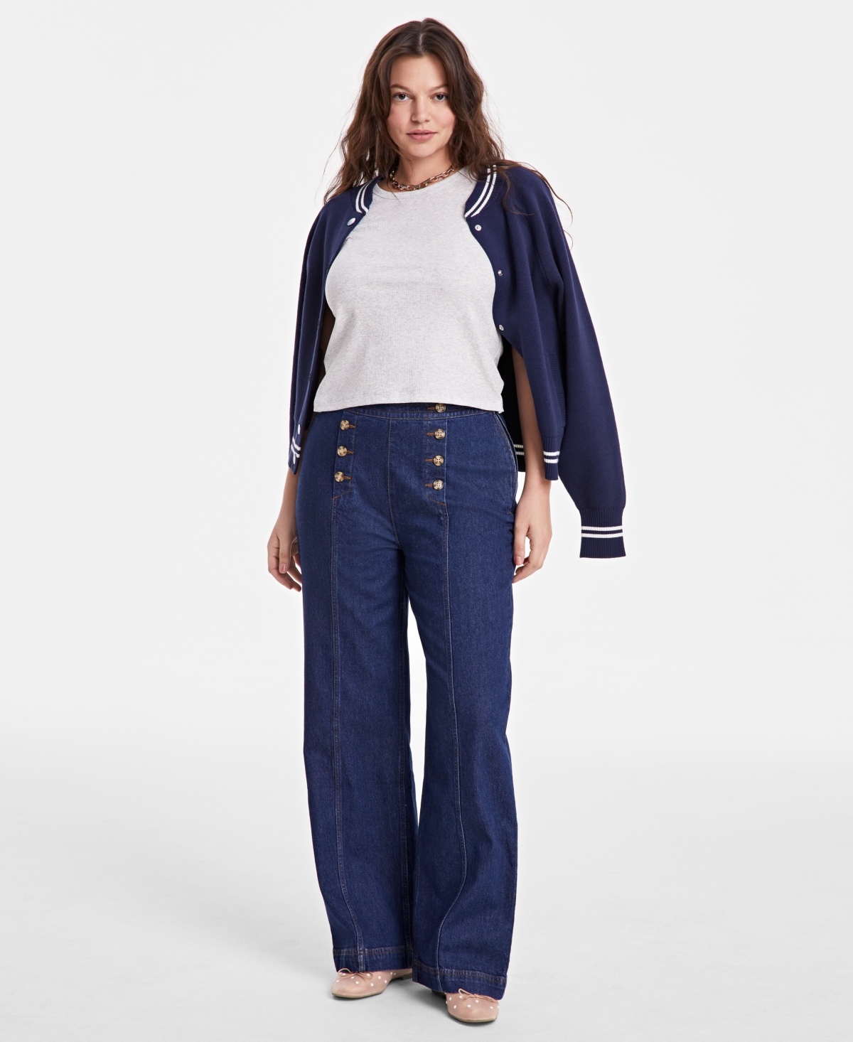 On 34th Women's Short-sleeve Crewneck Baby Tee, Exclusively At Macy's In Silver Heather
