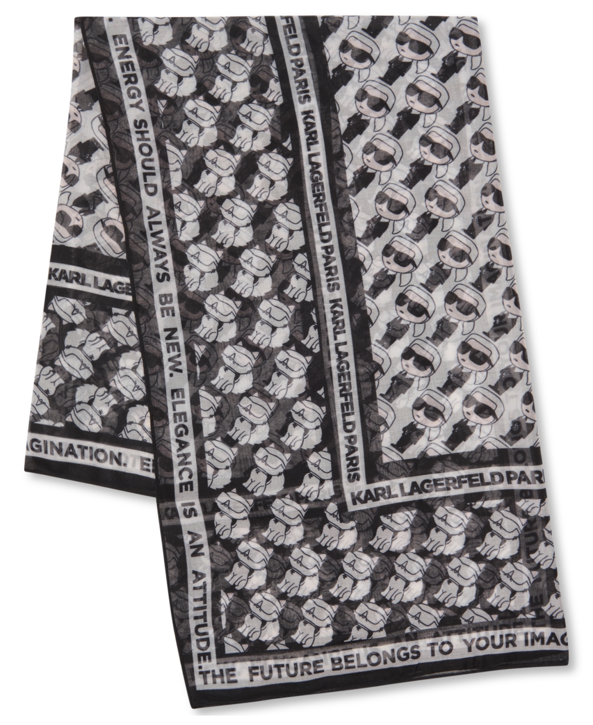 Karl Lagerfeld Choupette Karl Square Wrap In Black