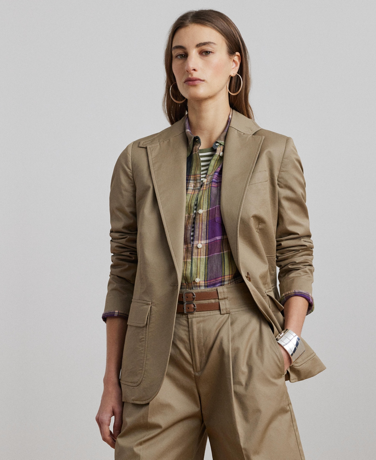 RALPH LAUREN WOMEN'S COTTON TWILL BLAZER 