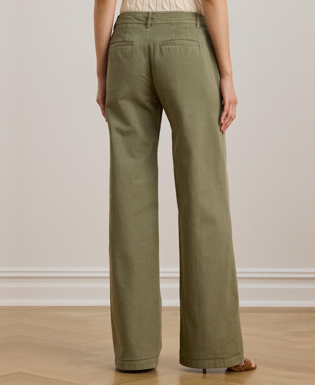 RALPH LAUREN WOMEN'S COTTON TWILL WIDE-LEG PANTS 