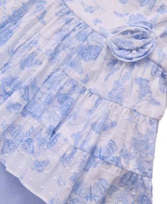 Baby Girls 2-Piece Clip Dot Toile Outfit