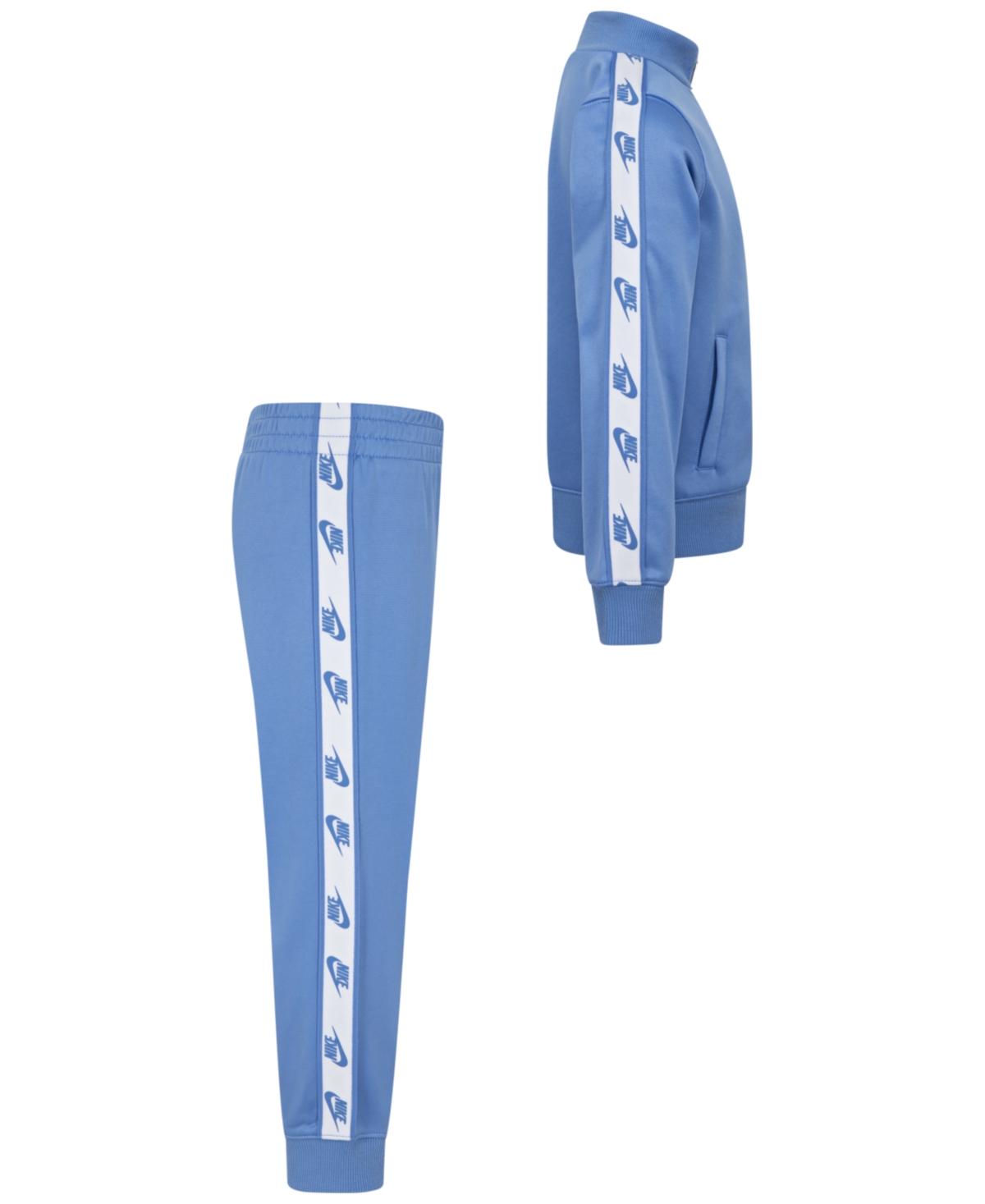 Nike Little Boys Dri-fit Full-zip With Logo Taping Trim Jacket & Pants, 2-piece Set In Blue Beyond
