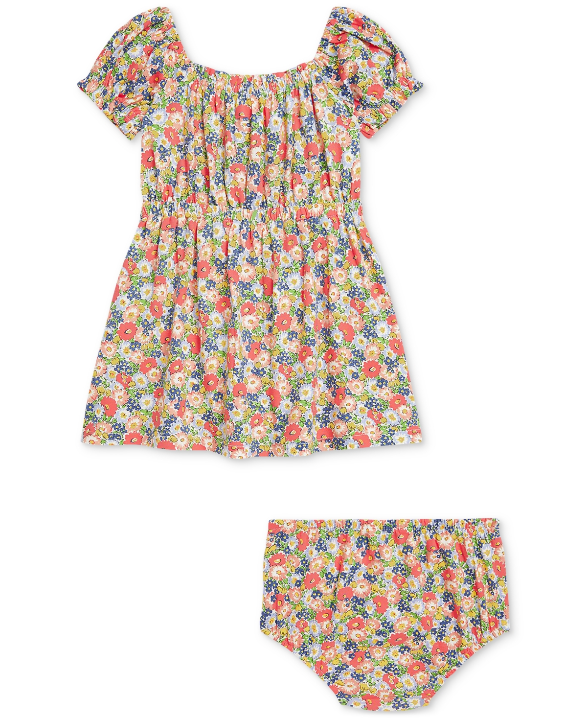 Polo Ralph Lauren Baby Floral Cotton Jersey Dress In Multi