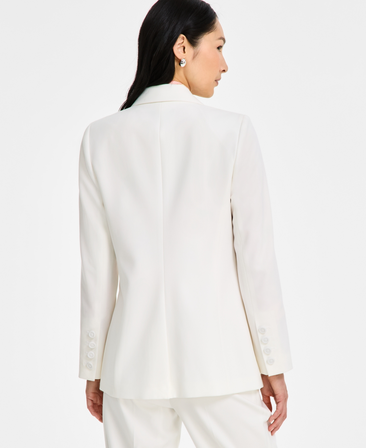Tahari Asl Peak-lapel Button-front Jacket, Regular & Petite In White