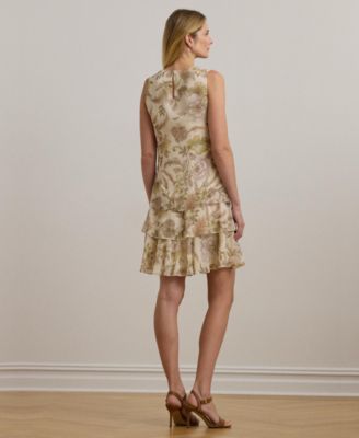 Lauren Ralph Lauren Women's Floral Crinkle Georgette Shift