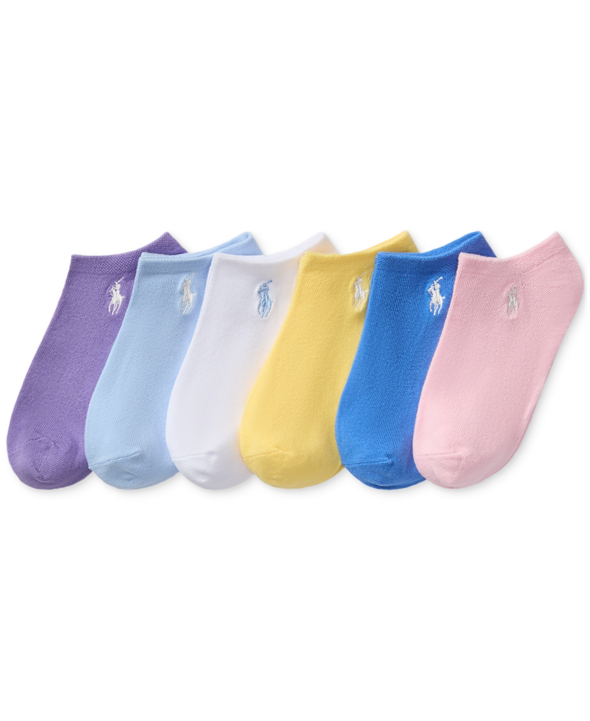 Polo Ralph Lauren Little & Big Girls Classic Solid Low-cut Socks, 6-pack In Open