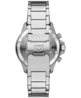 Men's Chronograph World Explorer Solar Stainless Steel Bracelet Watch 44mm