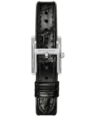 Women's Black Leather Strap Watch 20mm