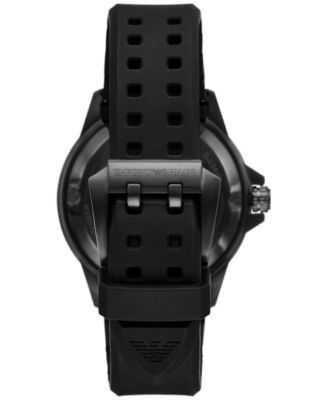 Men's Automatic Sea Explorer Black Silicone Strap Watch 43mm