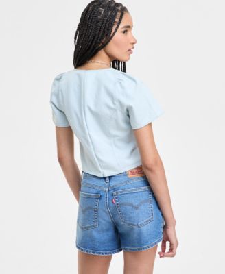売れ筋商品|||リーバイス カットソー トップス レディース Women's Pascale Cotton Square-Neck Blouse Old 517 - Light Wash Levi's Women's Pascale Cotton Square-Neck Blouse - Macy's