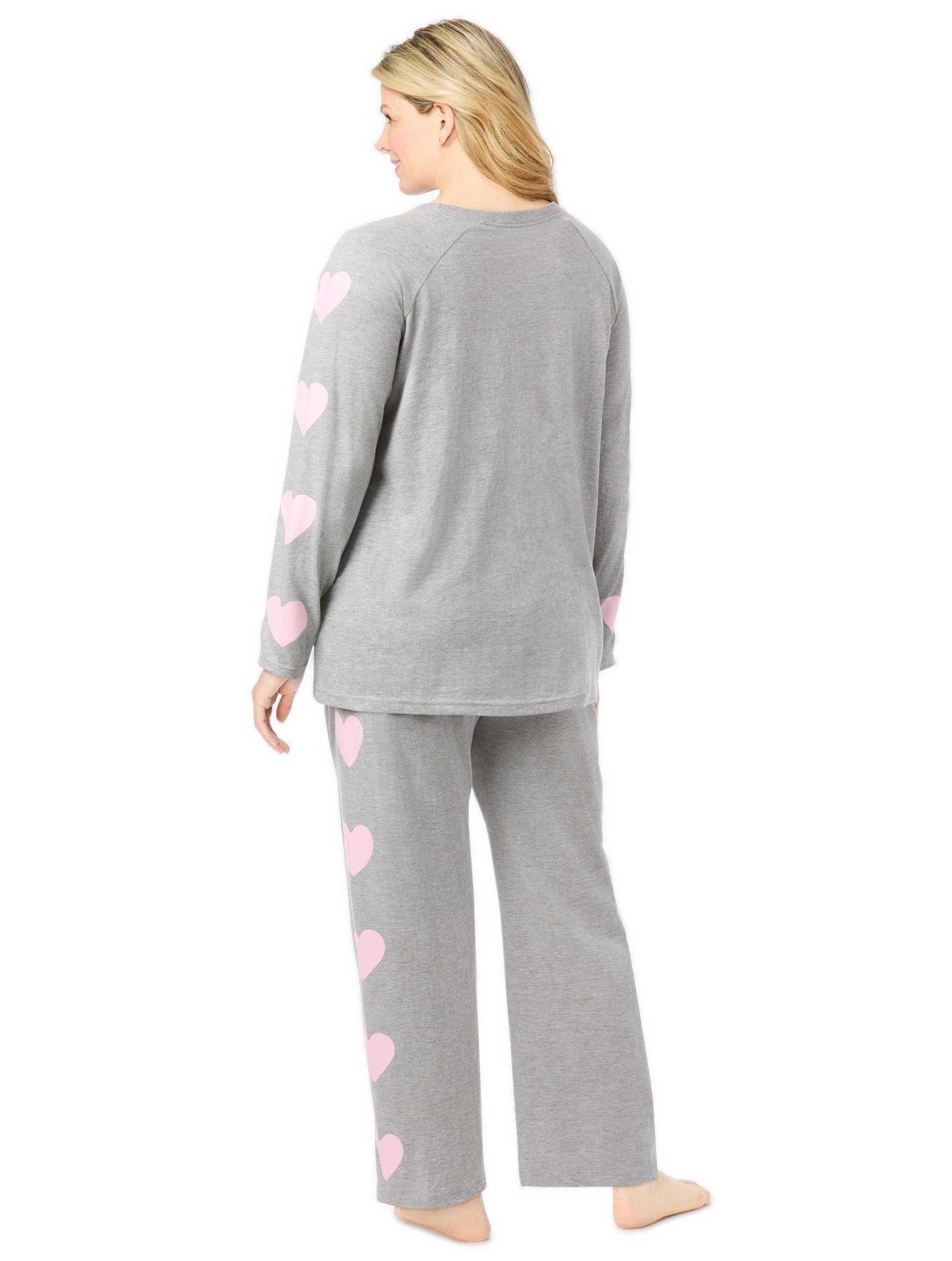 Plus Size Dreams and Co. Side Print Pajama Set