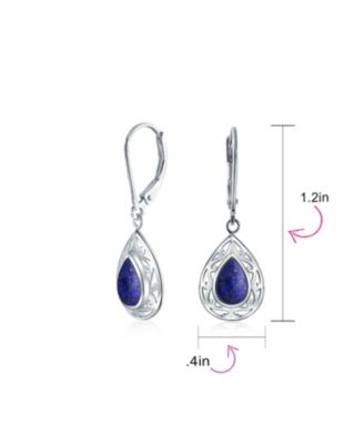 Western Style Dangle Earrings with Blue Lapis Lazuli & Turquoise Onyx