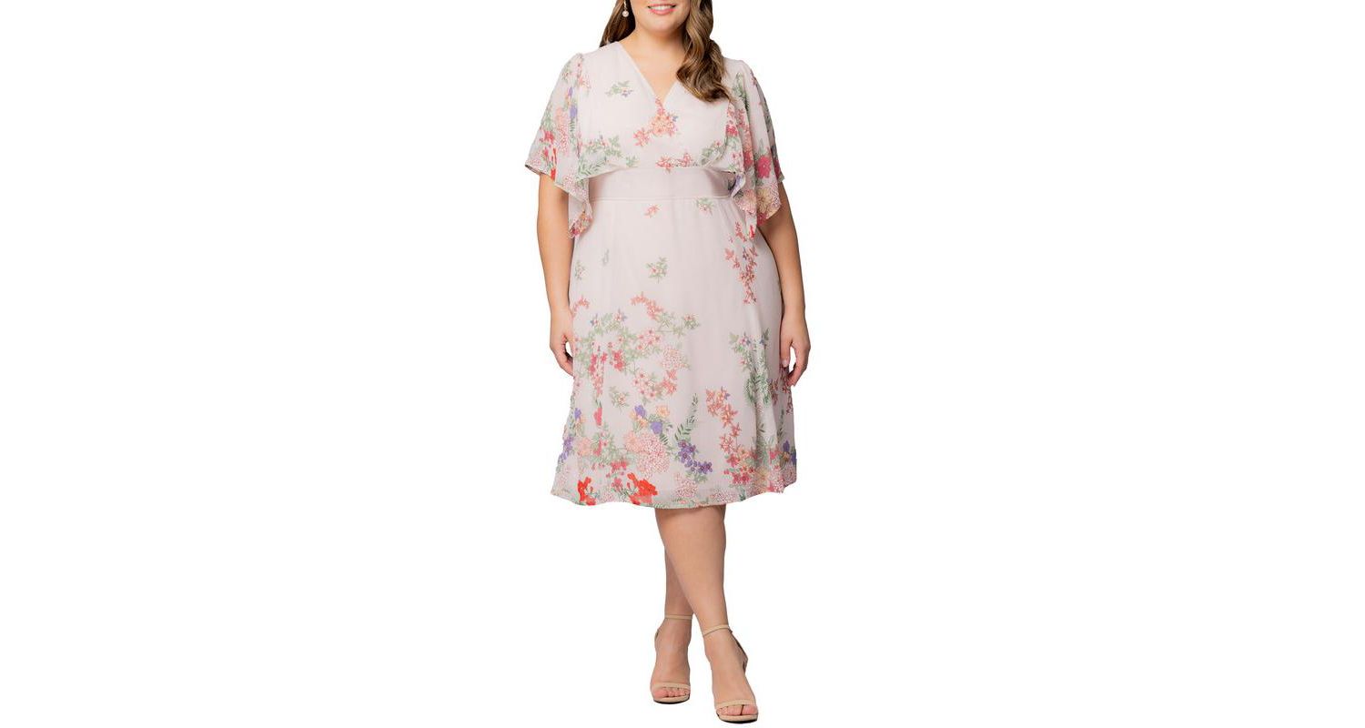 Plus Size Breezy Border Print Cocktail Dress