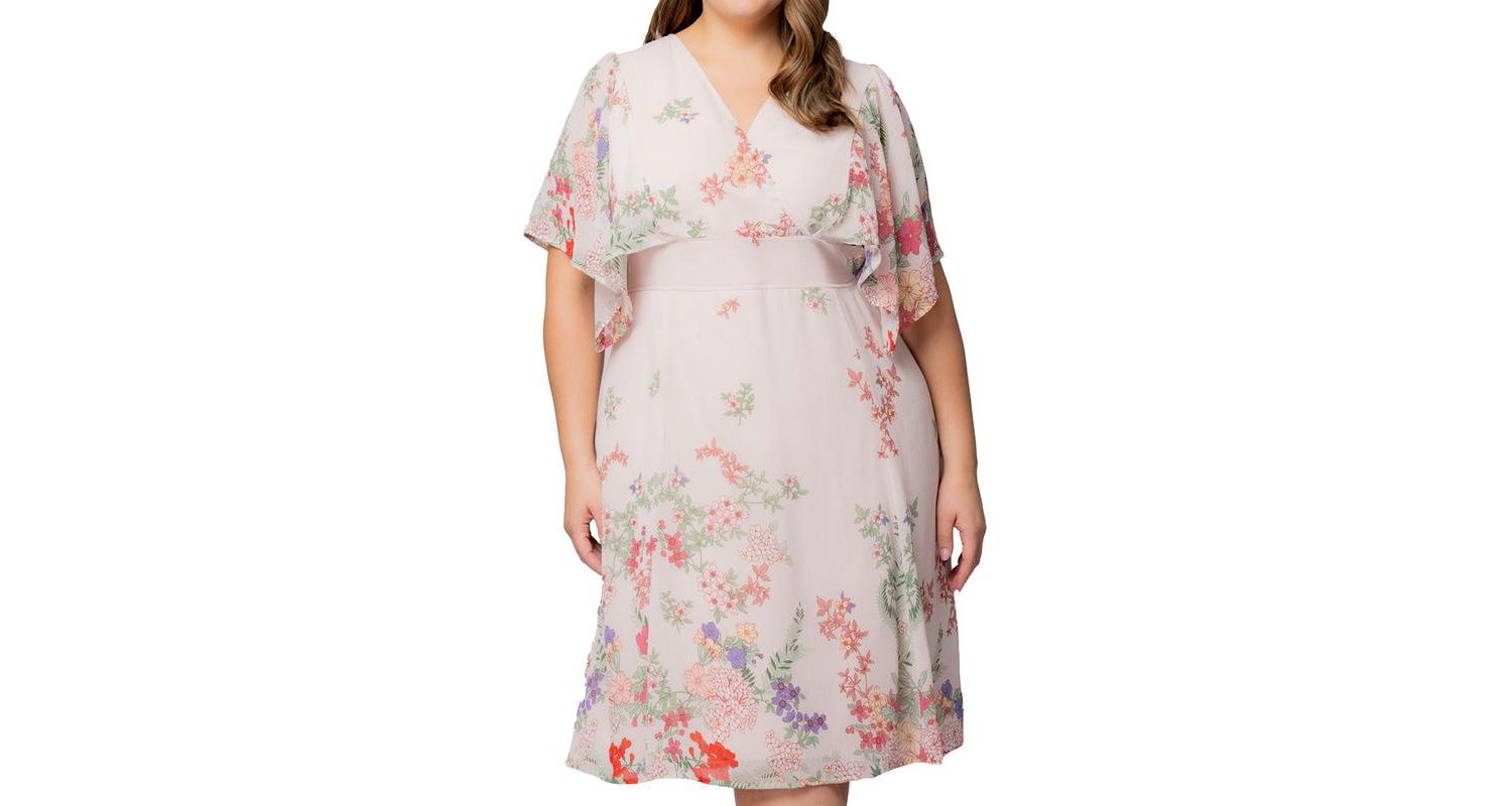 Plus Size Breezy Border Print Cocktail Dress