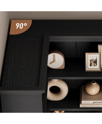 Corner Bookshelf 72.8in Farmhouse Bookcase Large Bookshelf