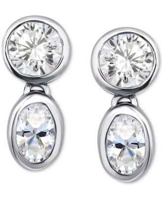 Cubic Zirconia Octagon & Square Drop Earrings in 18k Gold-Plated Sterling Silver, Created for Macy's