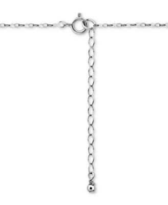 Cubic Zirconia Cross Pendant Necklace in Sterling Silver, 16" +2" extender, Exclusively at Macy's