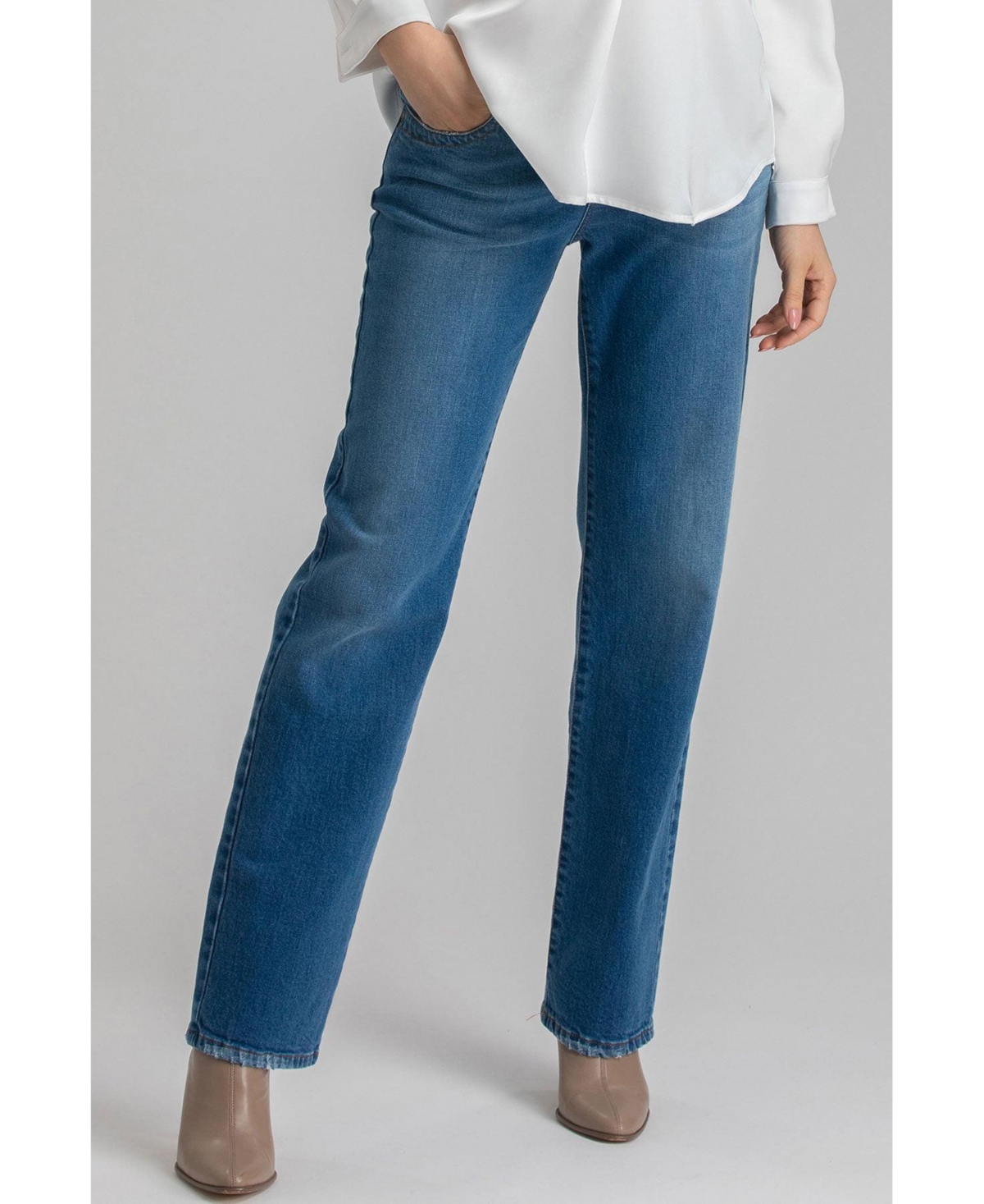Pietro Brunelli Maternity Maternity Pietro Brunelli Straight Ankle Jeans In Medium Wash